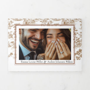 Kupfer-Toile, Dreifache Hochzeit Dreifach Gefaltete Karte