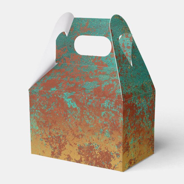 Kupfer Türkis Blau Orange Brown Geschenkschachtel (Vorderseite)