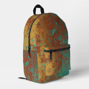Kupfer Türkis Blau Orangenbraun Textur Bedruckter Rucksack
