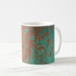 Kupfer Türkis Blau Orangenbraun Textur Kaffeetasse