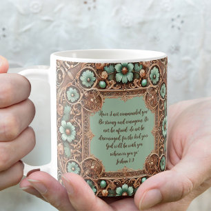 Kupfer-Türkis-Filigranrahmen individuell anpassbar Kaffeetasse