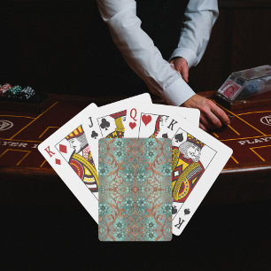 Kupfer Türkis Floral Spielkarten