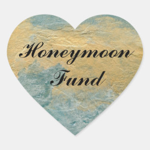 Kupfer-Türkis-Honeymoon-Fonds Herz-Aufkleber