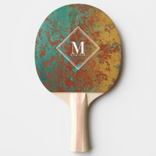 Kupfer Türkis-Metallisches Monogramm Tischtennis Schläger