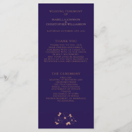 Kupfer und blau florale moderne Hochzeitsfeier Programm