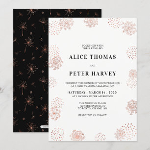Kupfer und Schwarz   Chic Modern Wedding Zeremonie Einladung