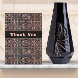 Kupfer und Schwarz im Art Deco Stil sehen elegant  Dankeskarte