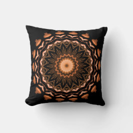 Kupfer- und Schwarz-Mandala-Muster 1 Kissen