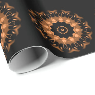 Kupfer- und schwarzes Mandala-Muster 4 Geschenkpapier