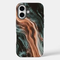 Kupfer- und Teal-Marmor-Flow