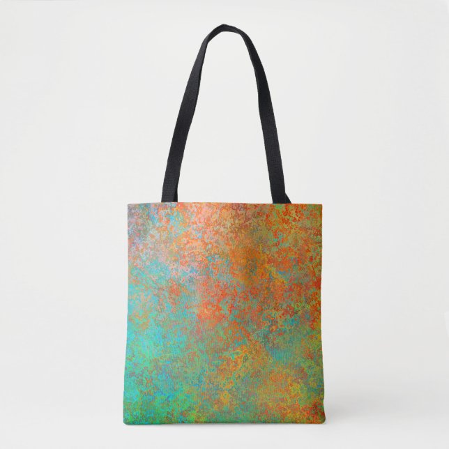 Kupfer und türkisfarbene Textur Tasche (Vorderseite)