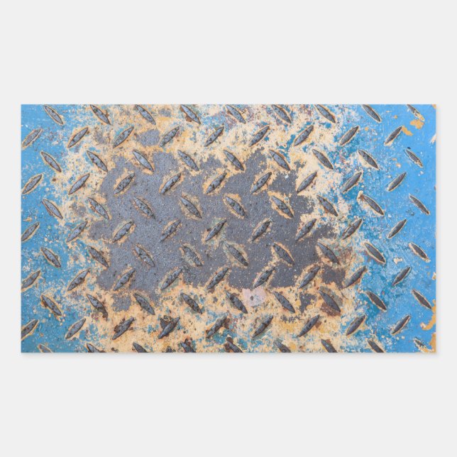 Kupferblau Grunge Altmetallkorrosion Rechteckiger Aufkleber (Vorderseite)