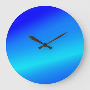 Kupferblau Ober Wasserfarbe abstrakt Pastellfarben Große Wanduhr