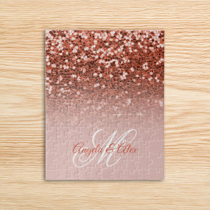 Kupferblush Confetti Glitzer Ombre Monogram