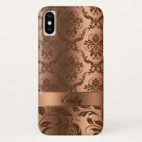 Kupferbraun-Damasken und Wirbel (Metallic Look)