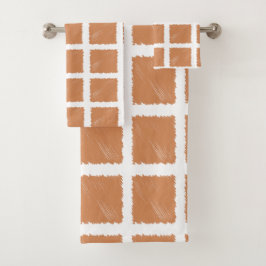 Kupferbraun-Sketch Badhandtuch Set
