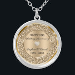 Kupferdiamanten Hochzeitstag Versilberte Kette<br><div class="desc">Bestückte Kupferdiamanten (Diamanten sind nicht real) 35. Hochzeitstag personalisierbare Uhr. Sie können das Jubiläumsjahr ändern</div>