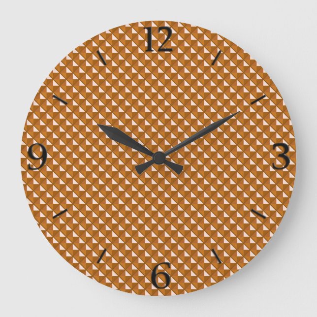 Kupferfarben, metallisches Aussehen, gestopftes Gi Große Wanduhr (Vorderseite)