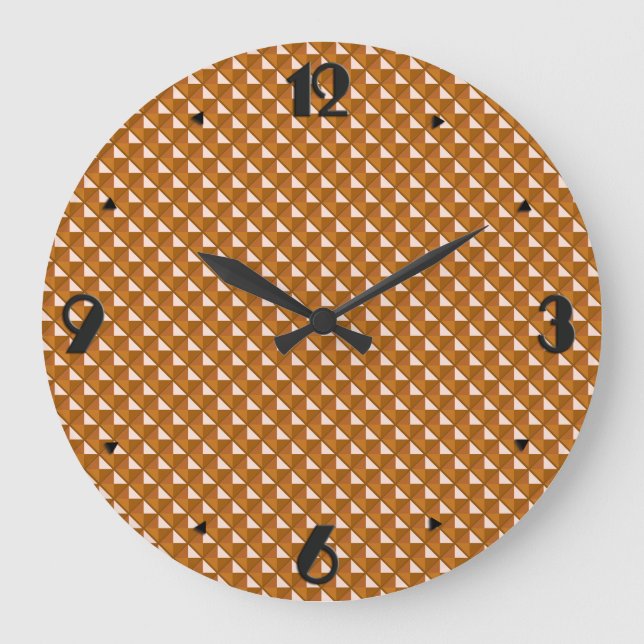 Kupferfarben, metallisches Aussehen, gestopftes Gi Große Wanduhr (Vorderseite)