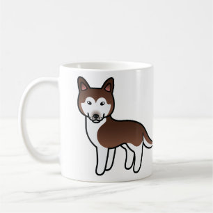 Kupferfarbener Siberian Husky Cartoon-Hund Kaffeetasse
