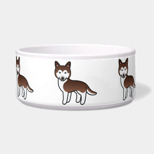 Kupferfarbener Siberian Husky Cartoon-Hund Napf