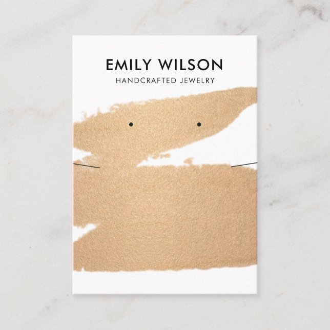 KUPFERFOLIE BRUSH STROKE NECKLACE EARRING DISPLAY VISITENKARTE (Vorderseite)