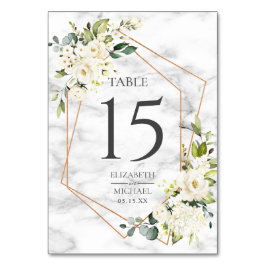 Kupfergeometrisches Marmor-Hochzeit Tischnummer