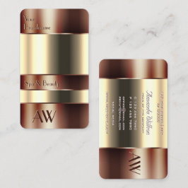 Kupferglas-Gehäuse mit Beige-Liquid-Monogramm Visitenkarte