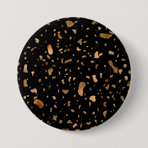 Kupfergold auf dem schwarzen Terrazzo-Stein Button