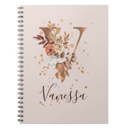 Kupferherbst-Blumenbrief / Fall-Blume Notizblock