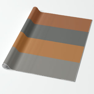 Kupferkaramel und graue Streifen Geschenkpapier