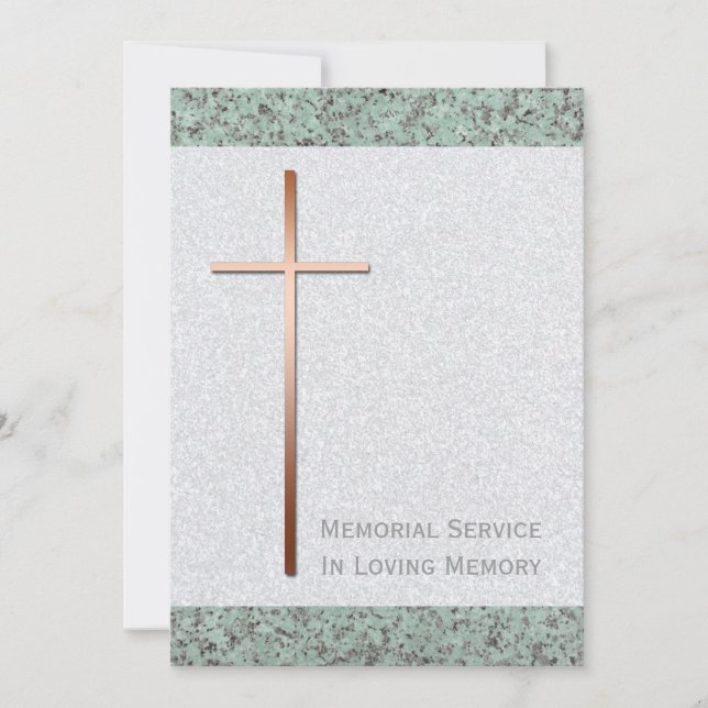 Kupferkreuz-Stone-2-Beerdigungsankündigung Einladung (Vorderseite)
