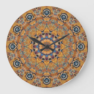 Kupferne Patina-Mandala 0158-4 Große Wanduhr