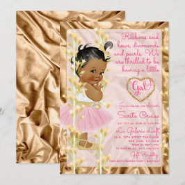 Kupferne Rosa-u. GoldBaby-Babyparty Einladung