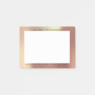 Kupferne Rosen-Goldbüro-Gewohnheit personalisiert Post-it Klebezettel