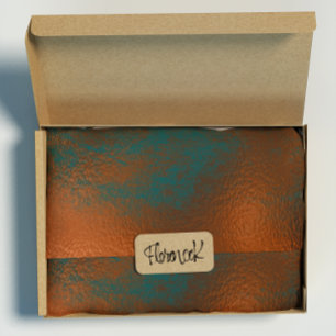 Kupferne Rost-aquamarine Patina-metallisches Geschenkpapier