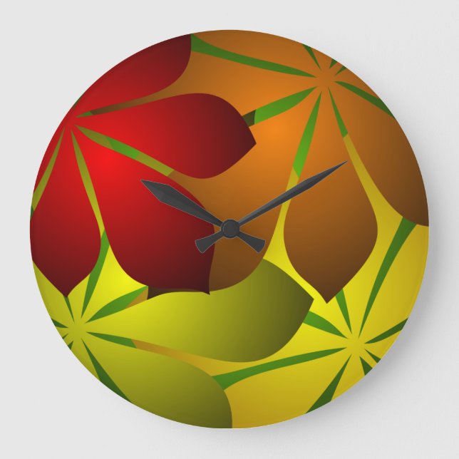 Kupferne rote Goldblatt-Wanduhr Große Wanduhr (Vorderseite)
