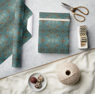 Kupferne Vintage-Ephemera mit beschädigter Patina Geschenkpapier