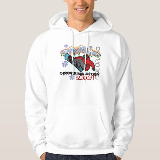 Kupferner Gebirgscolorado-Snowboarderfetzen Hoodie (Vorderseite)