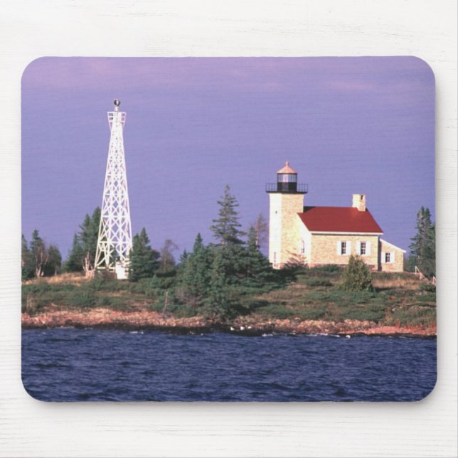 Kupferner Hafen-Leuchtturm Mousepad (Vorne)