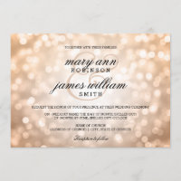 Kupfernes Bokeh beleuchtet elegante Hochzeit
