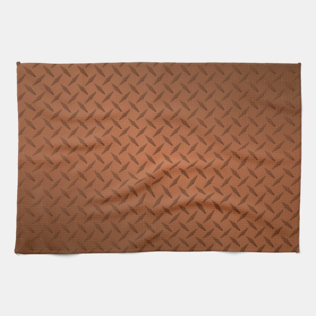 Kupfernes Diamondplate Blick-Muster Handtuch (Horizontal)