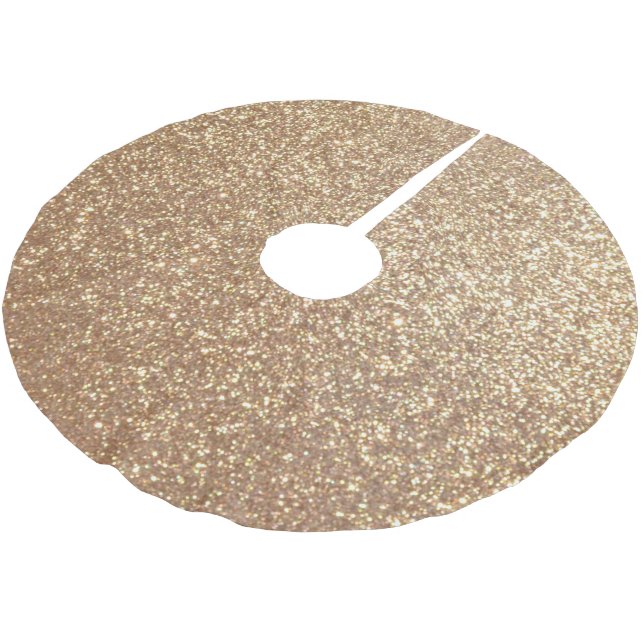 Kupfernes Rosen-Goldmetallischer Glitzer Polyester Weihnachtsbaumdecke (Schrägansicht)