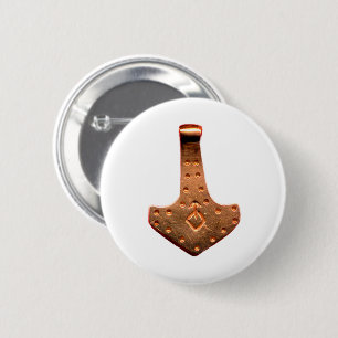 Kupfernes Thor-Hammer weißer runder Knopf Button