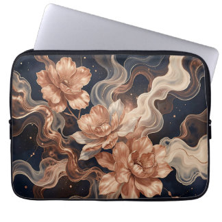 Kupferpfirsichblüten Mitternachtsfluidum Abstract Laptopschutzhülle