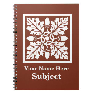 Kupferrot-Acorn und Leaf-Tile-Design Notizblock