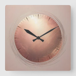 Kupferscheibe Quadratische Wanduhr