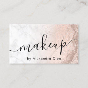 Kupferstich-Rose Gold Glitzer Marmor Makeup-Künst Visitenkarte