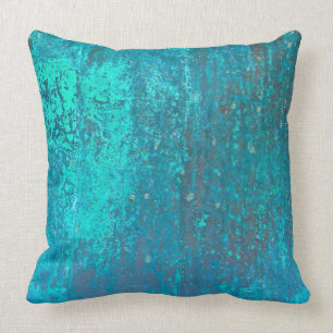Kupferverdigris aquamarines abstraktes modernes Ku Kissen