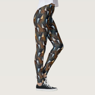 Kupferwellen Abstrakte geometrische Flussstruktur  Leggings